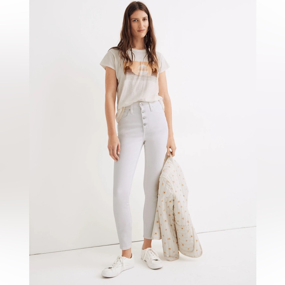 Madewell 10” High Rise Skinny Crop Jeans in Pure White